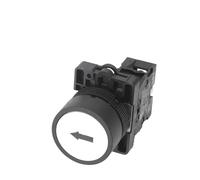 22mm XB2-EA Push Button Switch Start/Stop Black/White Arrow 10A/415V Self-Reset/Momentary Symbol Switch(White-01)