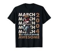 22nd Birthday Dog Lover March 2004 Vintage 22 Years Old Camiseta