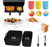 22Pcs Accesorios Freidora de Aire, Air Fryer Accesorios para Moulinex Air Fryer 5,2/3,1 L, Molde Silicona Freidora de Aire para Philips Airfryer Serie 3000, Cecotec 5,5/3,5 L, Lakeland Tower 5L/3L