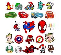 22Pcs Parches Ropa Termoadhesivos Parche Ropa Niños de Dibujos Animados Rodilleras Pantalones Infantiles para Jeans Mochilas Chaquetas