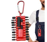 22pcs Screwdriver Bit Set - S2 Alloy Steel 1/4" Hex Shank Bits | Magnetic Bit Holder With Carabiner Clip For Driver & Drill | Car & Bike Repair Kit