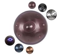 22Pollici Tambor de Mano Handpan para Meditación y Relajación, 9/10/12Notas Escala Re Menor, 432/440Hz Sonido Etéreo y Curativo, Incluye Funda Acolchada, Soporte de Metal(Morada,440HZ/9Note)