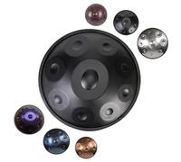 22Pollici Tambor de Mano Handpan para Meditación y Relajación, 9/10/12Notas Escala Re Menor, 432/440Hz Sonido Etéreo y Curativo, Incluye Funda Acolchada, Soporte de Metal(Oscuro,440HZ/12Note)
