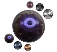 22Pollici Tambor de Mano Handpan para Meditación y Relajación, 9/10/12Notas Escala Re Menor, 432/440Hz Sonido Etéreo y Curativo, Incluye Funda Acolchada, Soporte de Metal(Deep Purple,432HZ/9Note)