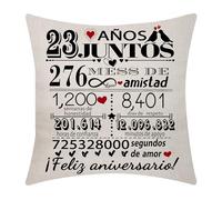 23 Aniversario de Boda Funda de Cojín 18x18 Pulgadas 23 Años de Matrimonio Regalo de Bodas Decoración para Parejas Padres Mujeres Hombres Marido Esposa Mamá Papá Amigos (23)