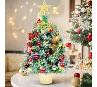 23 Candy Piccole decorazioni per l'albero di Natale, Mini alberi di Natale artificiali da tavolo preilluminati da 50 cm, alberi di Pino preilluminati alimentati a batteria