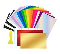 23 hojas de vinilo autoadhesivas permanentes de 12" x 8", (30,5 x 20,5 cm) 20 hojas de colores surtidos para el Cricut, ideal para tus proyectos CRAFT-DIY