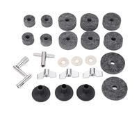 23 - Juego de accesorios para reemplazo de platillos, almohadillas de fieltro antideslizantes de 2,5 cm, 4 cm y 5 cm, manguitos para platillos, tuercas, arandelas y kit de base par (Gris)