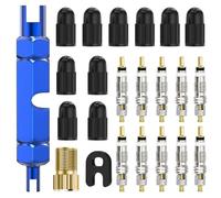 23 Pcs Núcleo de Válvula de Bicicleta, Adaptador de Válvula de Bicicleta, Adaptador Valvula Presta, con Llave Obus, para Reparacion de Neumaticos Obus Valvula de Bicicletas