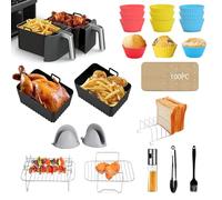 23 Piezas Accesorios Freidora De Aire, Accesorios Freidora Sin Aceite doble zona para Ninja AF300EU/AF400EU/AF500EU, freidoras de aire de 7,6-9,5 L, Airfryer Cecotec 9L / La Moustache 8L