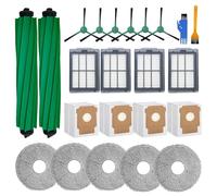 23 piezas de Accesorios para iRobot Roomba Plus 505/405 Combo, 2 Cepillos Principales, 6 Cepillos Laterales, 4 Filtros, 5 Paños Mopa, 4 Bolsas de Polvo, 2 Cepillo Limpieza