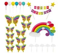 23 Piezas De Decoración De Pastel De Mariposa, Pastel De Decoración De Mariposa, Accesorios De Decoración De Pastel Para Niñas, Herramientas De Decoración De Pastel De Cumpleaños