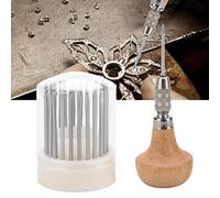 23 piezas de herramientas de rebordear herramientas de reborde de ajuste de diamante Graver Beader para joyería Herramienta de ajuste de piedra de diamante DIY Fabricación de joyas