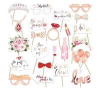 23 Piezas Kit Despedida de Soltera Accesorios Photocall Foto Props, Accesorios Photocall Boda Foto Props Fotomaton, para Hora Loca Boda Fiesta Accesorios Decoracion Boda