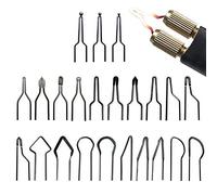 23 Piezas Puntas de Pirografía, Puntas de Alambre de Pirografía, Kit de Puntas Pirográficas, Portátil Mini Cable Calefactor de Alta Impedancia Sin Doblar para Máquina de Pirograbado 30-50W