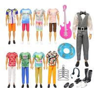 23 Piezas Ropa Compatible con Ken Ropa, Ropa de muñeca de niño 1 Traje de cuadrícula 4 Ropa Casual 4 Pantalones 5 Pares de Zapatos 8 Accesorios 12 Pulgadas muñeca de niño(Estilo Aleatorio)