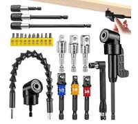 23 Piezas105° Eje Flexible Atornillador Juego con Extensor Flexible y Accesorios Taladro Puntas Llave Prolongador y Otros para Reparación Mantenimiento DIY y Mejoras del Hogar