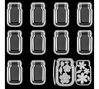 23 unids/set de 10 piezas de botellas dimensionales de coctelera con 13 unids/set de troqueles de metal para hacer tarjetas, plástico transparente para hacer tarjetas de coctelera, manualidades
