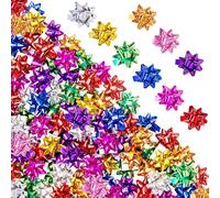 230 lazos de Navidad brillantes para envolver regalos, mini lazos de papel de regalo de 1 pulgada para decoraciones de Navidad, Hanukkah, cumpleaños, bodas, despedidas de soltera, baby showers,