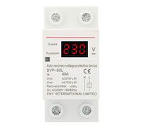 230V 40A Recuperación automática Ajustable Recuperación automática Dispositivo de protección contra sobretensión y subtensión Protector de Montaje en riel DIN