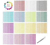 2310 Pcs Brillantes para la Cara Decorar Autoadhesivas Diamantes, 4 Tamaños Pegatinas Cara Festival Brillantes Pegatinas Gemas de Diamantes para DIY Uñas Faciales Cuerpo Festivales Bodas, con Pinzas
