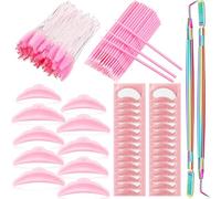 232 piezas incluyendo 50 varillas Lash Lift, almohadillas silicona pestañas, herramientas separación pestañas peine, hisopos micro, cepillos máscara cristal almohadillas ojo extensiones pestañas.