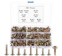 235 Pcs M4.2 M4.8 Tornillos Autoperforantes, Tornillos Autorroscantes de Cabeza Plana en Cruz, Tornillos Roscachapas Autotaladrante, Tornillos de Madera para Paneles de Plastico Láminas de Metal