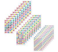 2350 paquetes de pegatinas holográficas de estrellas (0.8 cm, 1.3 cm, 1.7 cm), 8 pegatinas metálicas de estrellas de colores surtidos, para manualidades, arte con purpurina y recursos de aula