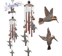 (2359) Carrillón de viento, juego de manualidades de carillones de viento retro con forma de pájaro,