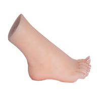 23CM Female Silicone Foot Model Simulation Large Adult Feet Shoes Display Props Sketch Painting Salon Fácil de limpiar(All silicone,Left)