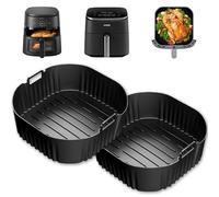 23cm Molde Silicona Freidora de Aire, 2PCS Caliente Air Fryer Accesorios Para Cosori 5,5L/6L/6,L, Philips Série 2000 6.2L Na230/00, Reutilizables Accesorios Freidora De aire, Recipiente Air Fryer