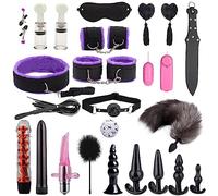 (23PCS) Eje de espuma relajante muscular piernas delgadas dioses masaje rodillo equipo de fitness diente de lobo columna de yoga Langya rodilloB34-04 (Morado)