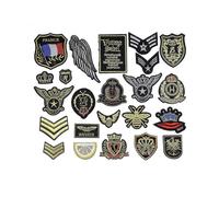 23pcs Gold Thread Crown Badges Kid Embroidered Patch Sew On/Iron On Patch Applique Clothes Dress Hat Jeans Sewing Flowers Applique DIY Acces