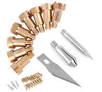 23pcs puntas de bolígrafo en quemaduras, plantilla de metal repetible soldador de soldadura punta de soldadura herramienta de parrilla para pyrography que trabaja tallado