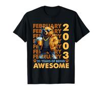 23rd Birthday Cool Bear February 2003 Vintage 23 Years Old Camiseta