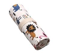 24.12.36/48 Agujeros Estuche para Lápices Rolling Lápices Hermosos Animales Ruedas Lona Lápiz Funda de Lona Lápiz Gran Capacidad Envoltura Lápices Lápiz Bolsa Bolsa Bolsa, G, 24 Holes