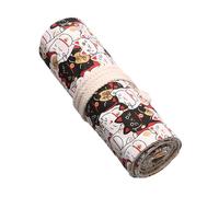 24.12.36/48 Agujeros Estuche para Lápices Rolling Lápices Hermosos Animales Ruedas Lona Lápiz Funda de Lona Lápiz Gran Capacidad Envoltura Lápices Lápiz Bolsa Bolsa Bolsa, c, 24 Holes
