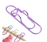 24/36pcs Heart Shaped Metal Pen Clip, Cute Paper Clip Pen Holder for Notebook, Durable Stainless Steel Organizer for Pens, Journals, Planners, Students & Office (Purple,24pcs)