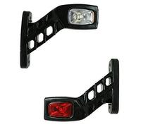 24/7 AUTO 2 luces de marcador de contorno lateral de recuperación de 12-24 V para remolque, camión, caravana, chasis, autocaravana, naranja, blanco y rojo