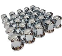 24/7 Auto 25 x 32 mm cubiertas de tuercas de rueda de plástico cromado para camiones, remolques, camiones de carga