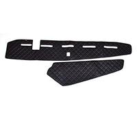 24/7 AUTO Alfombrillas de cuero ecológico negras con puntadas rojas para FH4 Euro6 con sensor