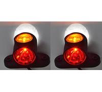 24/7Auto - 2 luces de marcador de contorno frontal lateral e9 marcadas lámparas 12 V 24 V remolque furgoneta caravana chasis autocaravana naranja blanco rojo