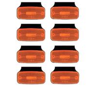 24/7Auto 8 luces LED de señalización lateral naranja ámbar 12/24V con soportes, con marcado E para camioneta, furgoneta, autobús, remolque, chasis