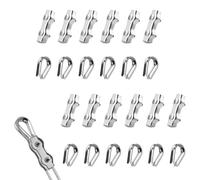 24 abrazaderas de cable de alambre M2, de acero inoxidable 304, con 12 abrazaderas de cable de alambre de 2 mm y 12 cuerdas de alambre, 2 mm, duplex, conectores de cable, clips para tensor de