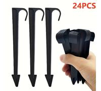 24 Abrazaderas de Tubo de Plástico PE Duraderas - Adecuadas para Tubos de Riego por Goteo de 1/2 , Estacas de Soporte para Mangueras de Jardín