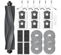 24 accesorios para robot aspirador Dreame L10s Ultra Gen 2 / L10s Pro Ultra Heat / L40 Ultra AE/L40 Ultra A/X30 Ultra/Mova E30 Ultra, 1 cepillo principal, 6 bolsas de polvo, 6 toallitas, 4 filtros, 6