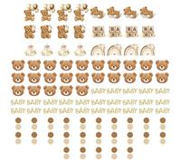 24 adornos para cupcakes, baby shower, con 100 unidades de confeti de oso para bebé, decoración de tartas, revelación de género, decoración para cupcakes para baby shower, accesorios para fiestas de