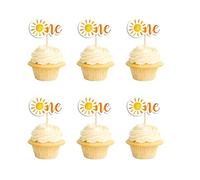 24 adornos para cupcakes Sunshine One, You are My Sunshine First Birthday Cupcake Picks para baby shower, fiesta de cumpleaños, suministros de decoración de pasteles