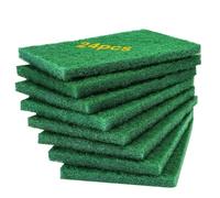 24 almohadillas para estropajos de alta resistencia con tecnología antigrasa, reutilizables, para fregar platos verdes, para fregar platos de cocina y parrillas metálicas, 3.9 x 5.9 x 0.36 pulgadas