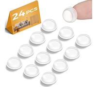 24 Almohadillas Tampón Adhesivas de Silicona Almohadillas Topes Transparentes de Puertas Armario Protector de Dejar de Golpear Almohadillas de Muebles con Puntos de Cierre Suave, Cilíndrico